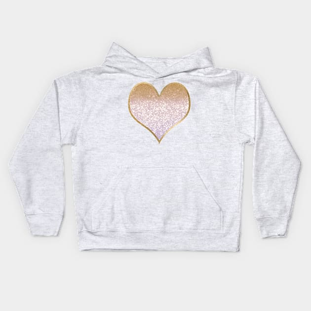 Heart - golden blush gradient Kids Hoodie by peggieprints